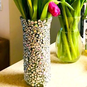 Bedazzled flower vase